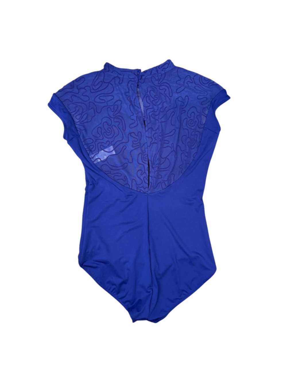 Capezio XL Royal Blue Mesh Cap Sleeve Dance Ballet Leotard NWT - Picture 4 of 6